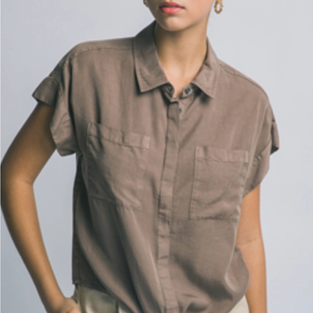 Casual Button-Front Brown Women’s Shirt